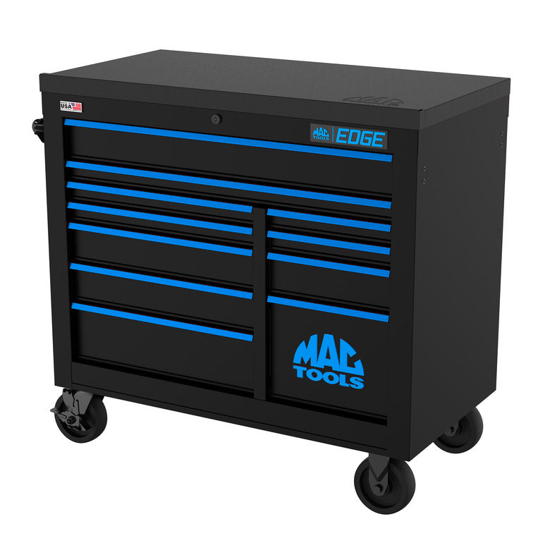 Edge™ 11-Drawer Workstation - Flat Black/Blue Trim