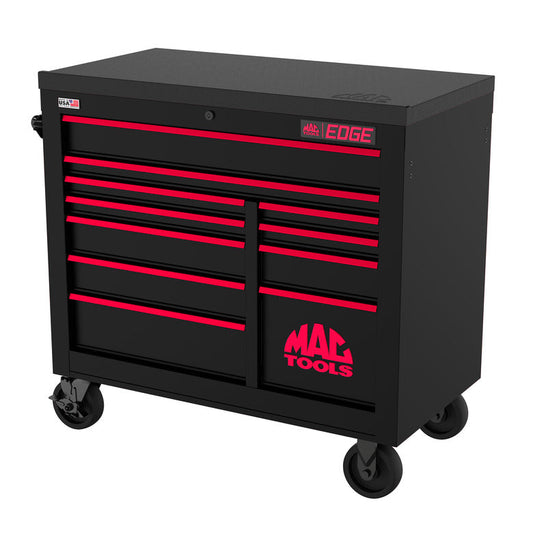 Edge™ 11-Drawer Workstation - Flat Black/Red Trim