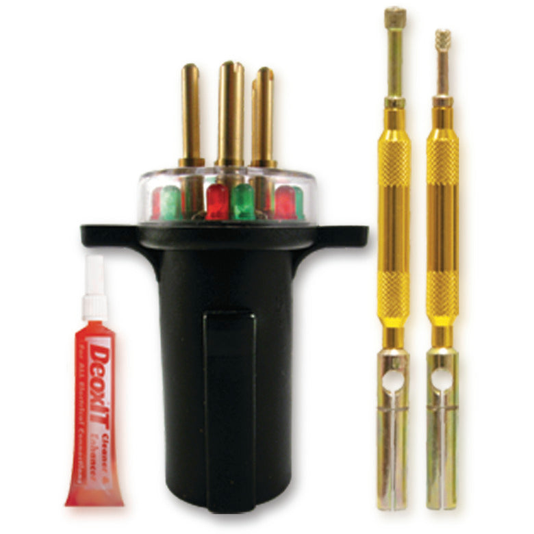 4-PC. 7-Round-Pin Trailer Harness Tester and Maintenance Set