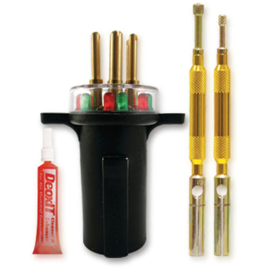 4-PC. 7-Round-Pin Trailer Harness Tester and Maintenance Set