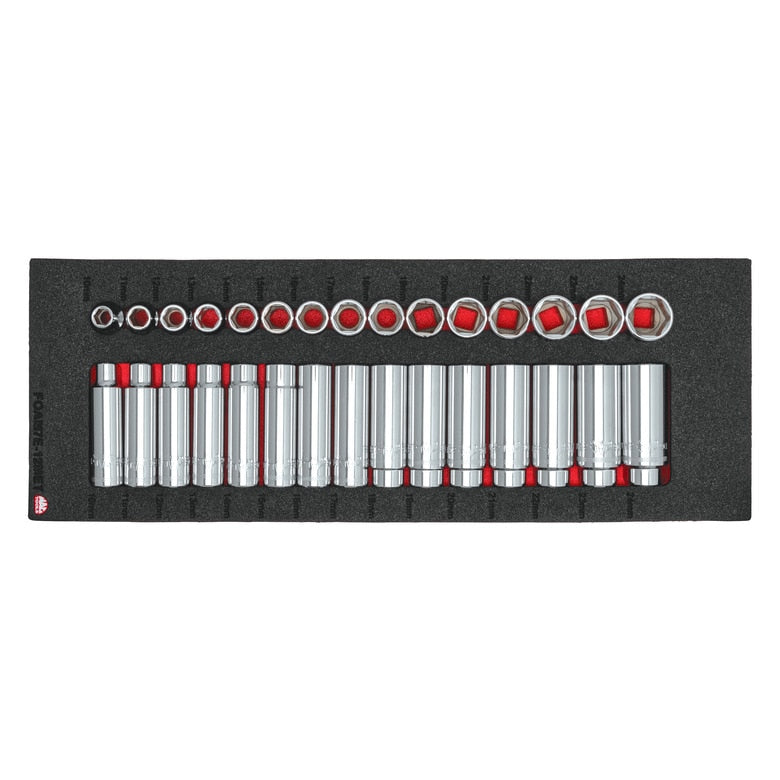 30-PC. 1/2" Drive Metric Socket Foam Set