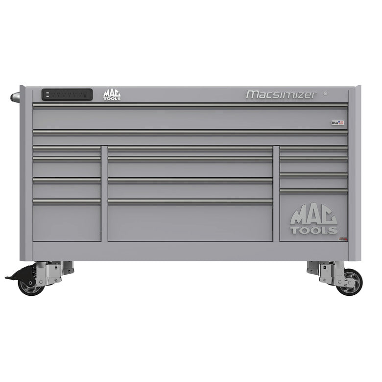 Macsimizer® Series 14-Drawer Workstation with PowerTech™ Drawer - Mica Gray