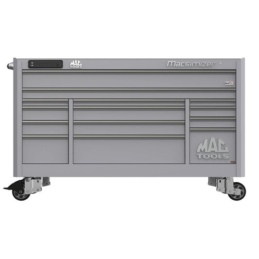 Macsimizer® Series 14-Drawer Workstation with PowerTech™ Drawer - Mica Gray