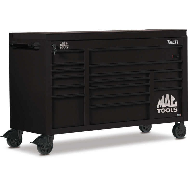 Tech™ Series 16-Drawer Drop Top Workstation - Flat Black