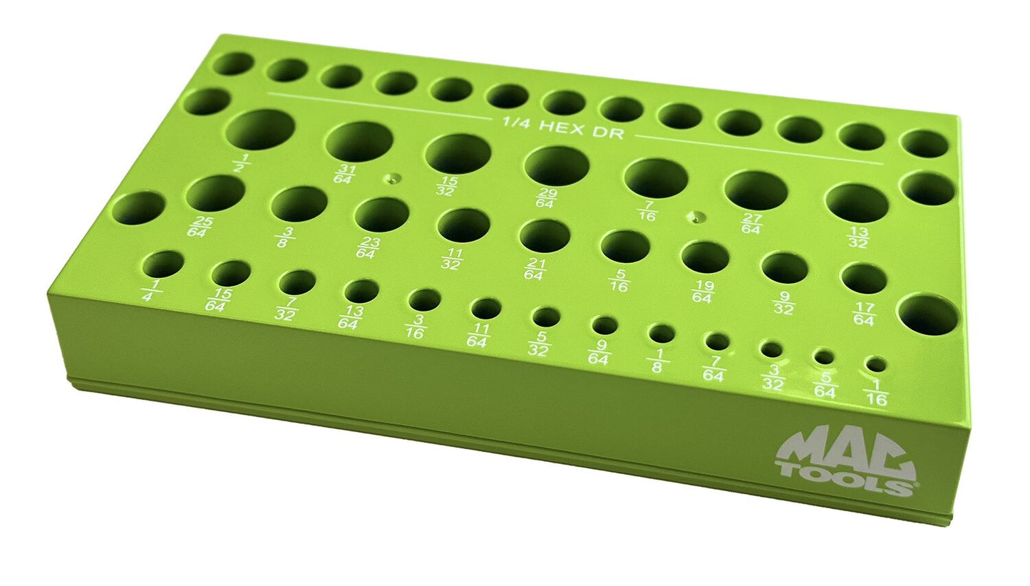42-Slot Magnetic Drill Bit Holder - Green