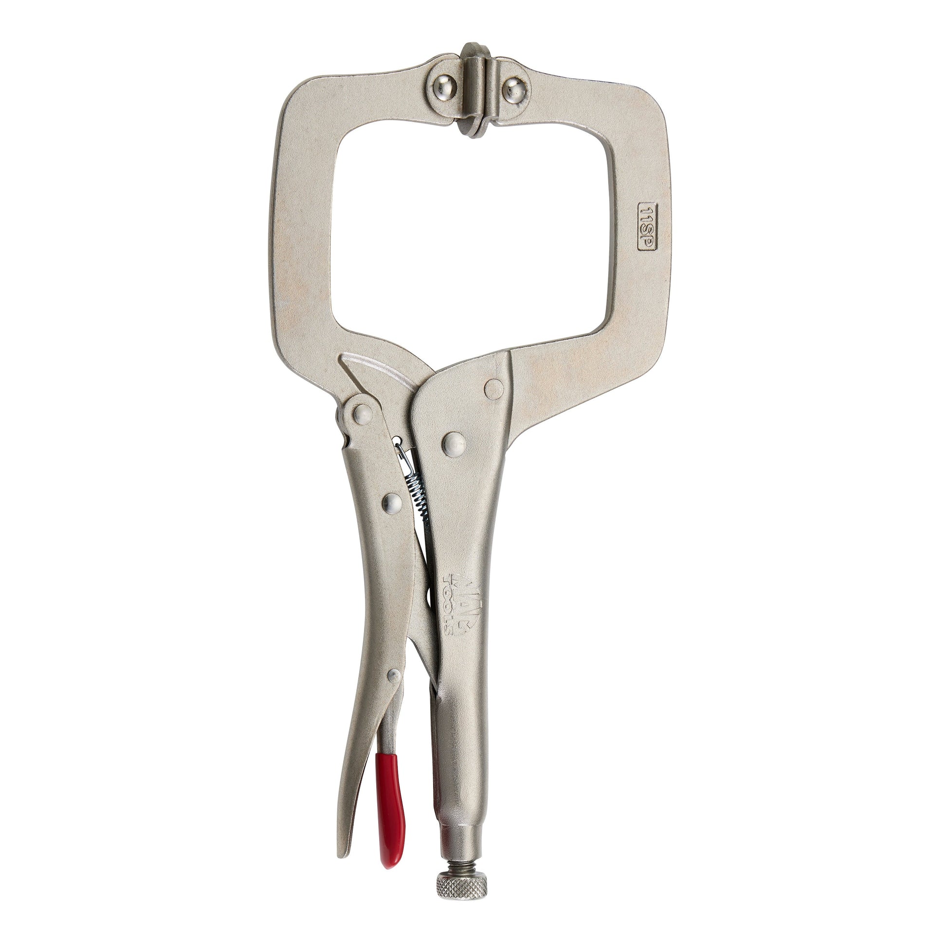 11" C-Clamp Trigger Release Locking Pliers with Swivel Pads  - Red
