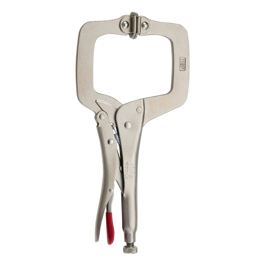 11" C-Clamp Trigger Release Locking Pliers with Swivel Pads  - Red