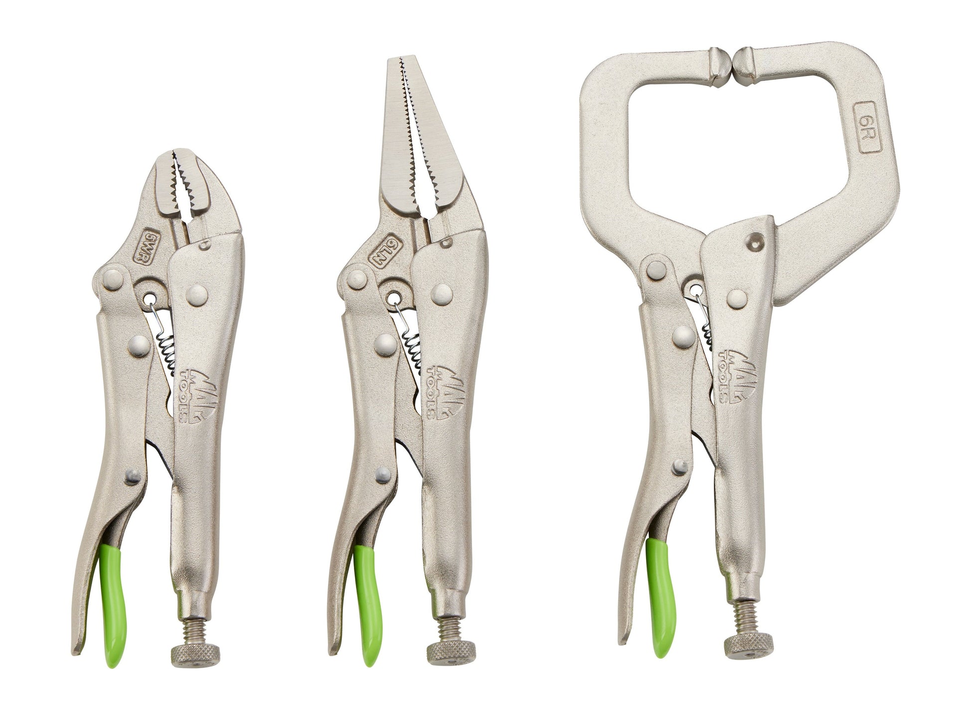3-PC. Trigger Release Locking Pliers Set (5-6") - Green