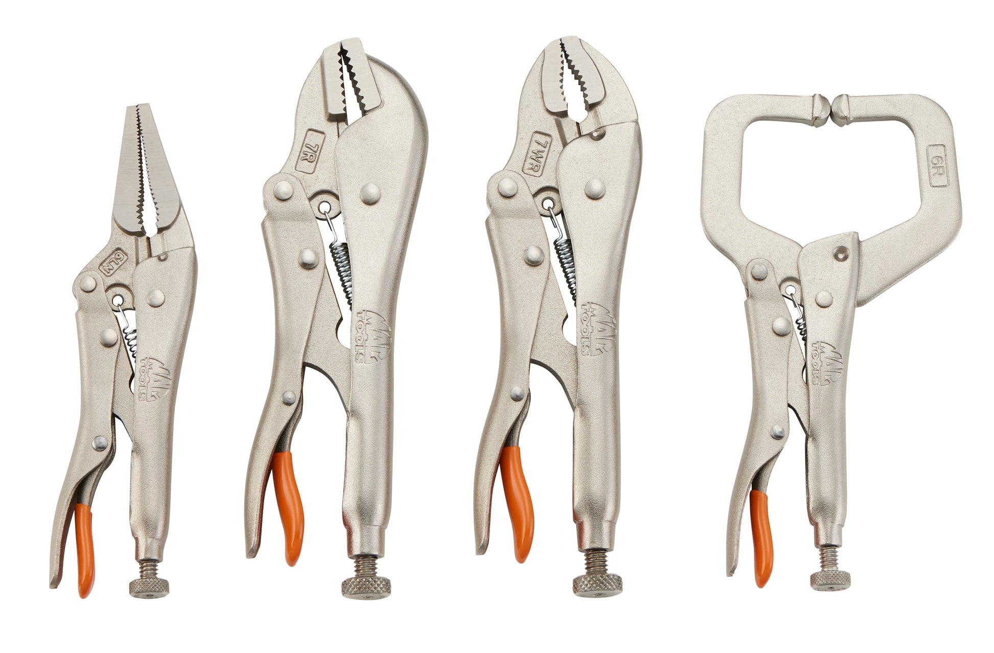 4-PC. Trigger Release Locking Pliers Set - Orange