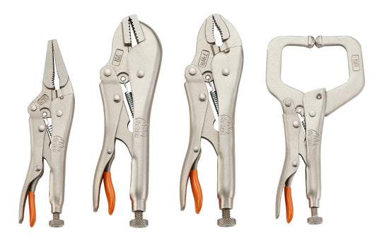 4-PC. Trigger Release Locking Pliers Set - Orange