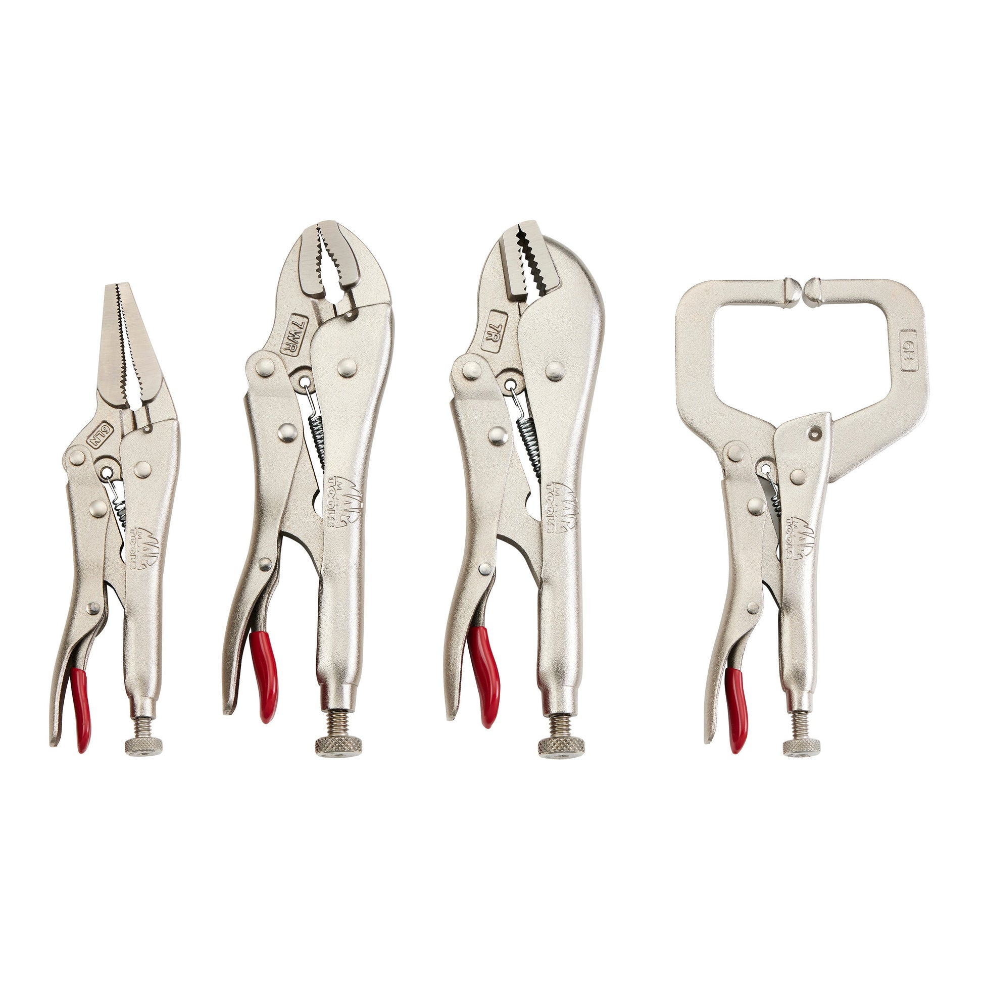 4-PC. Trigger Release Locking Pliers Set - Red