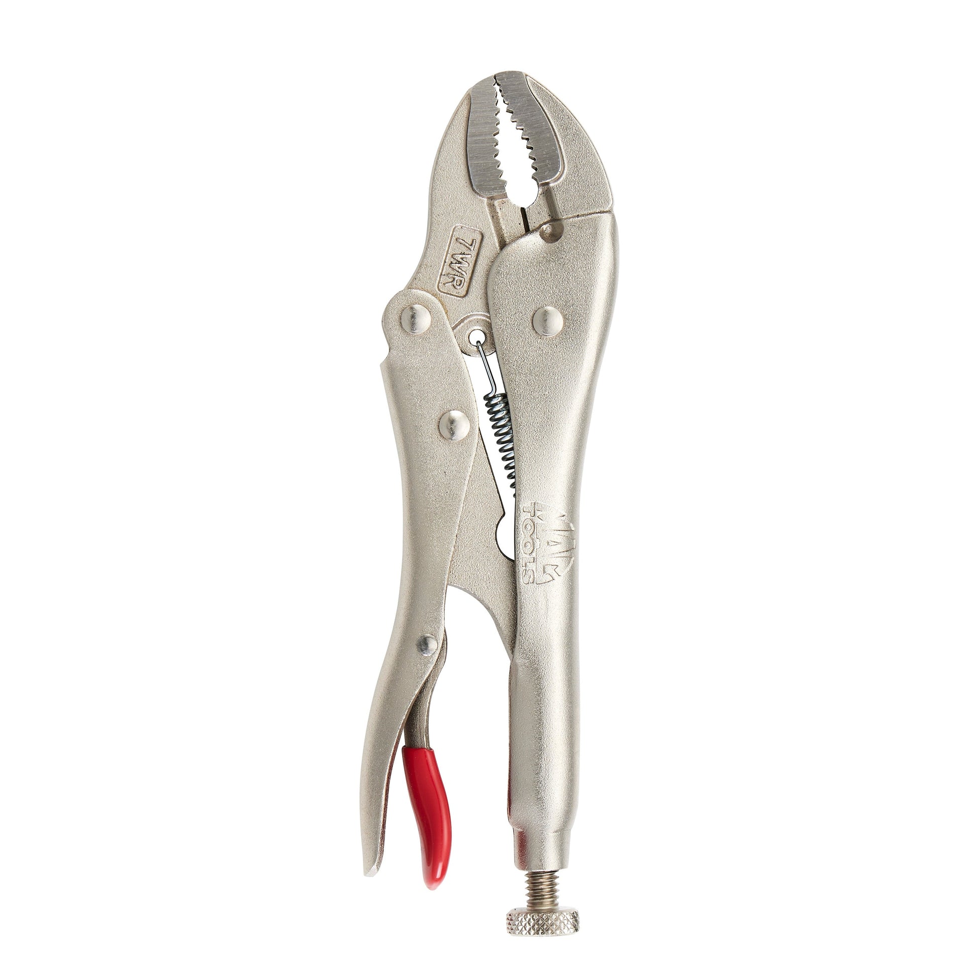 7" Curved Jaw Trigger Release Locking Pliers with Wire Cutter - Red
