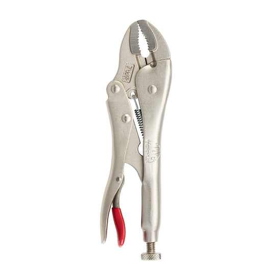 7" Curved Jaw Trigger Release Locking Pliers with Wire Cutter - Red