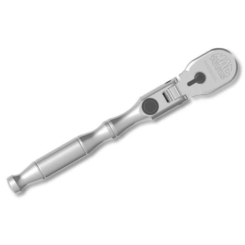 1/4" Drive Axis 90-Tooth Locking Flex-Head Metal-Handle Ratchet - 6"