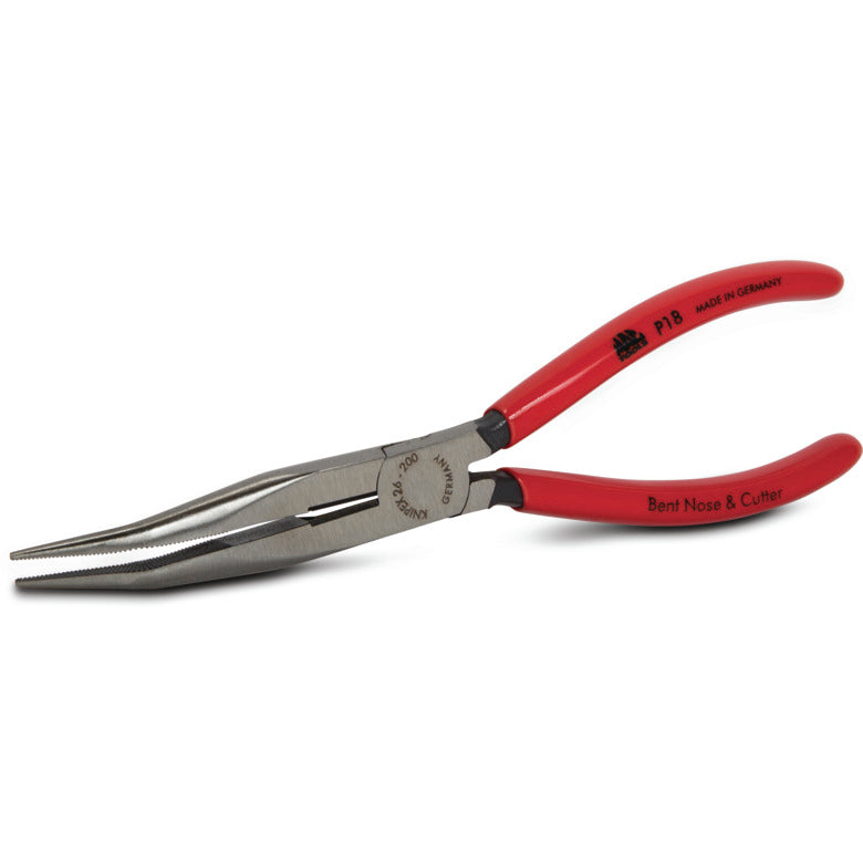 Bent Long-Nose Pliers with Cutter - 8"