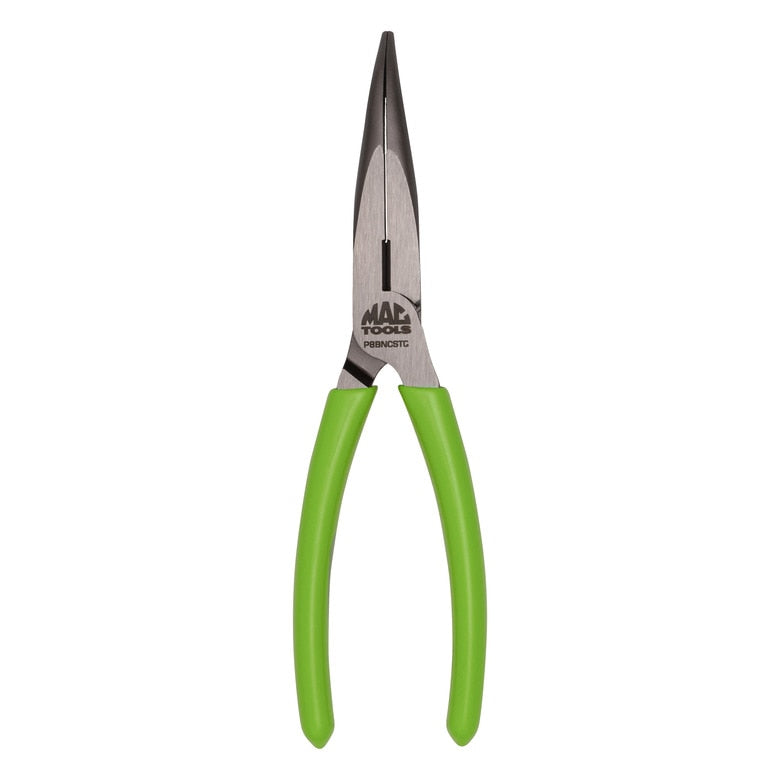 8" Bent Long-Nose C.S.T. Pliers With Cutter HI-VIZ Green
