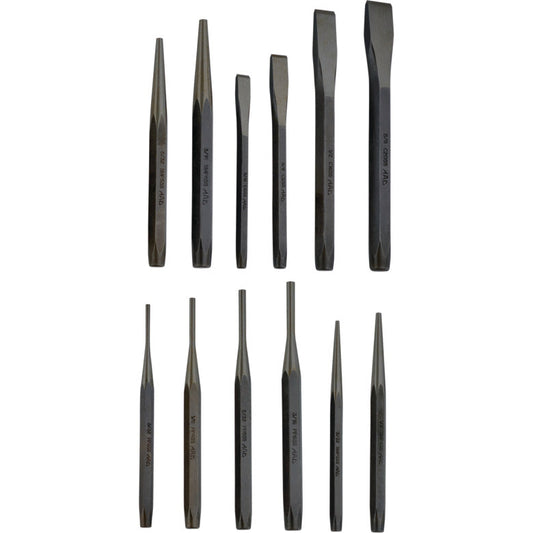 12-PC. Punch and Chisel Set with Gauge