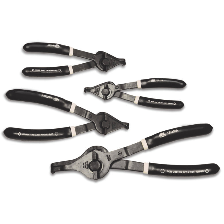 4-PC. Quarter-Turn Convertible 90° Snap Ring Plier Set