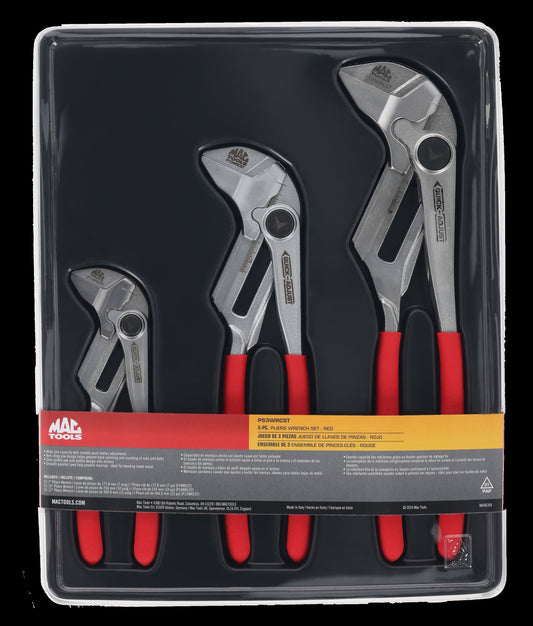 3pc Pliers Wrench Set - Red