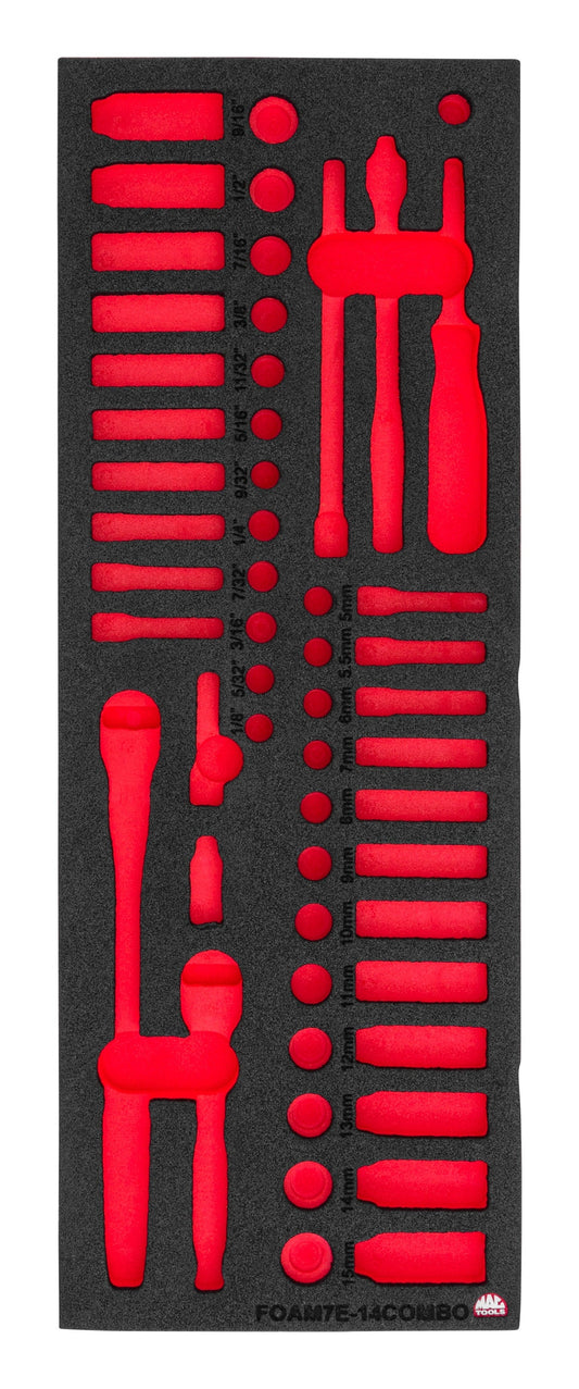 Foam Only - 1/4” Drive Combo Socket (FOAM7E-14COMBOA Set)