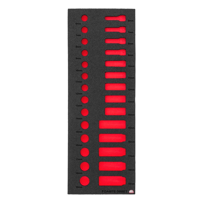 Foam Only - 3/8” Drive Sockets Metric (FOAM7E-38MET Set)