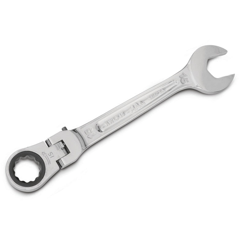 Flexible-Head Ratcheting Wrench 15mm - 12-PT.