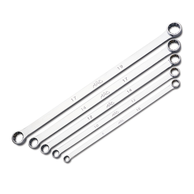 5-PC. Metric High-Performance Long Double-Box Wrench Set - 12-PT.