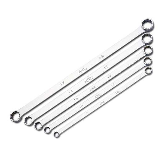 5-PC. Metric High-Performance Long Double-Box Wrench Set - 12-PT.