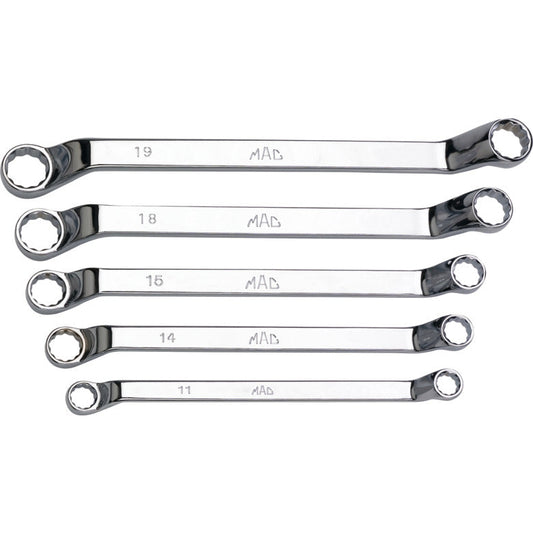 5-PC. Metric Long Deep-Offset Double-Box Wrench Set - 12-PT.