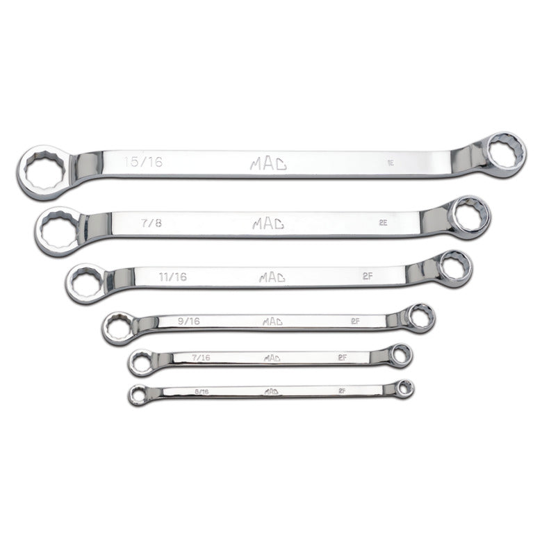 6-PC. SAE Long Deep-Offset Double-Box Wrench Set - 12-PT.