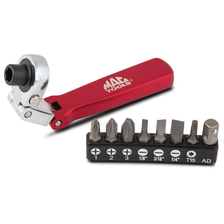 9-PC. 1/4" Hex Drive Dual-Flex-Head Bit Driver Kit