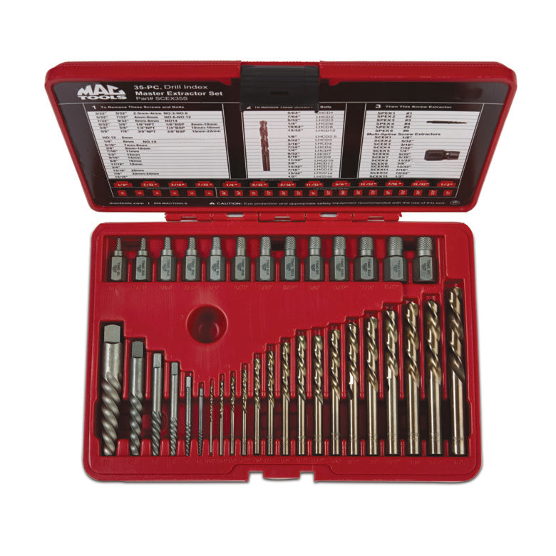 35-PC. Master Extractor Set with Drill Bits