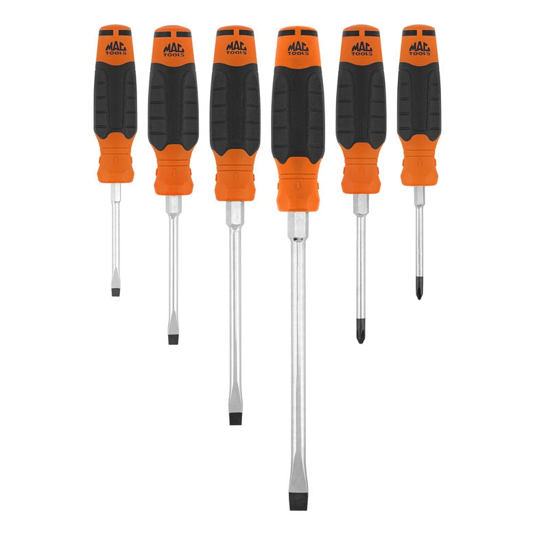 6-PC. Mac-Grip™ Combination Screwdriver Set - Orange