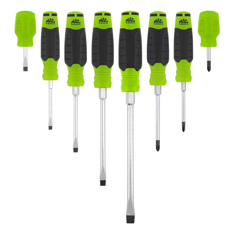 8-PC. Mac-Grip™ Combination Screwdriver Set - Green