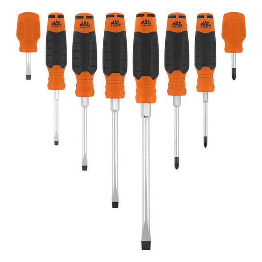 8-PC. Mac-Grip™ Combination Screwdriver Set - Orange