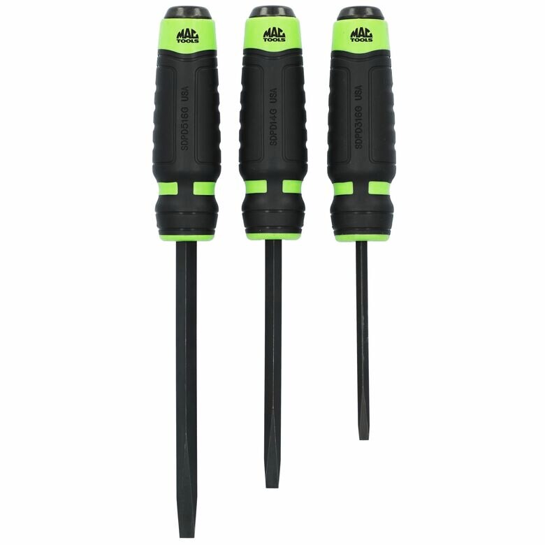 3-PC. Strikable Prying Screwdriver Set - Green