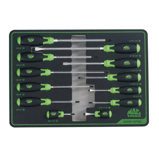 12-PC. Screwdriver Set in Foam – Green