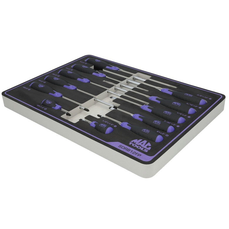 12-PC. Screwdriver Set In Foam - Purple