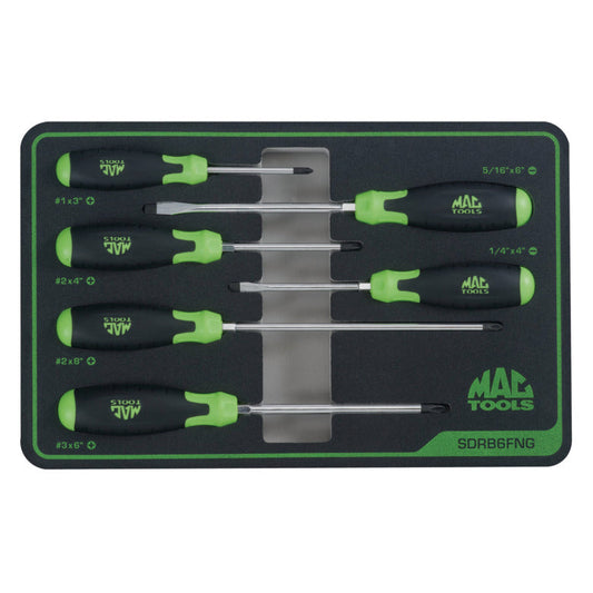 6-PC. Screwdriver Set in Foam – Green