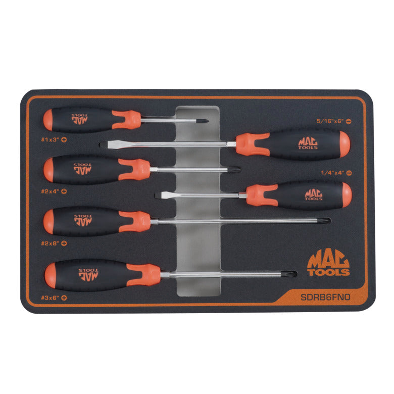 6-PC. Screwdriver Set in Foam – Orange