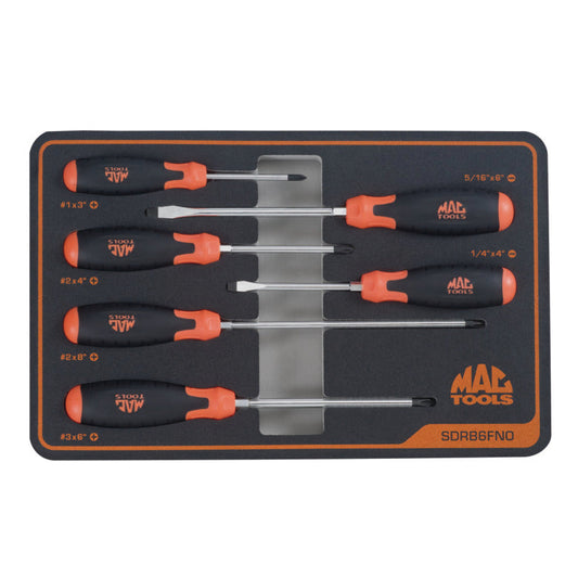 6-PC. Screwdriver Set in Foam – Orange