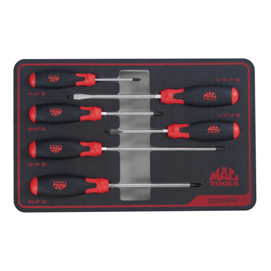 6-PC. Screwdriver Set in Foam – Red