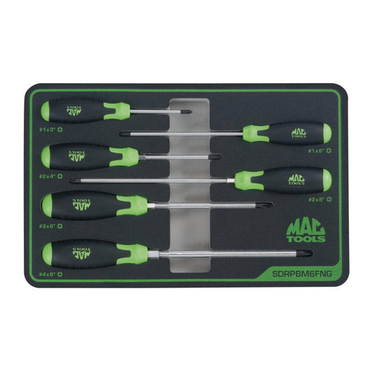 6-PC. Screwdriver Set in Foam - Green