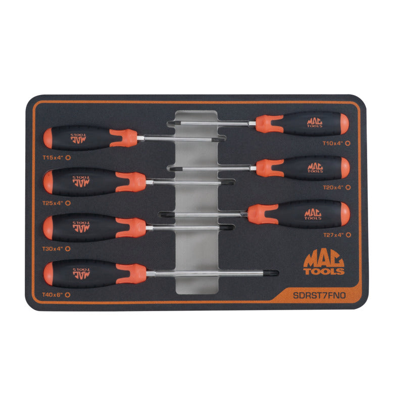 7-PC. Torx® Screwdriver Set in Foam – Orange