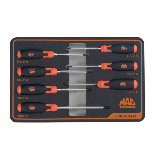 7-PC. Torx® Screwdriver Set in Foam – Orange