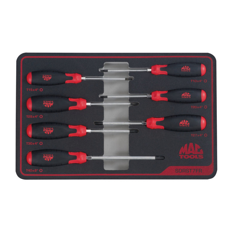 7-PC. Torx® Screwdriver Set in Foam - Red