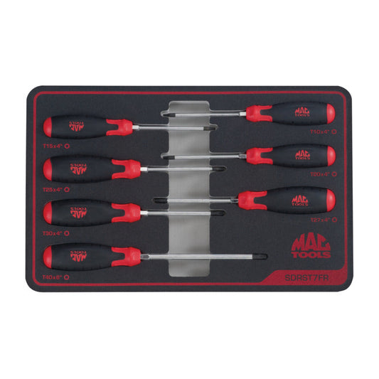 7-PC. Torx® Screwdriver Set in Foam - Red