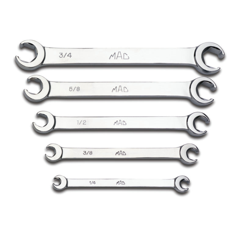 5-PC. SAE Double-End Flare Nut Wrench Set - 6-PT.