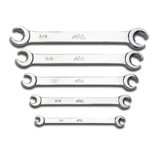 5-PC. SAE Double-End Flare Nut Wrench Set - 6-PT.