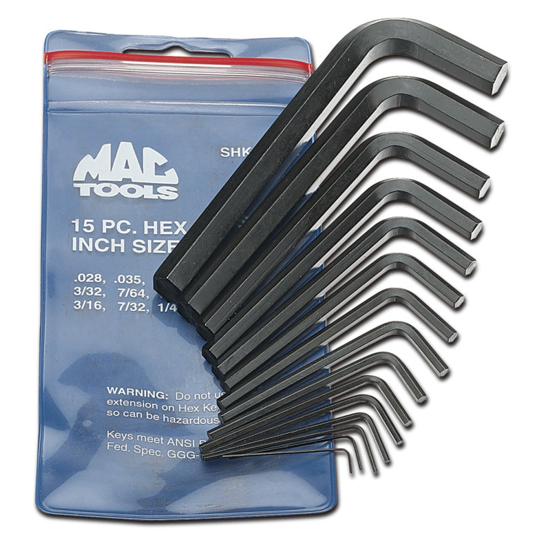 15-PC. SAE Short Arm Hex L-Key Set